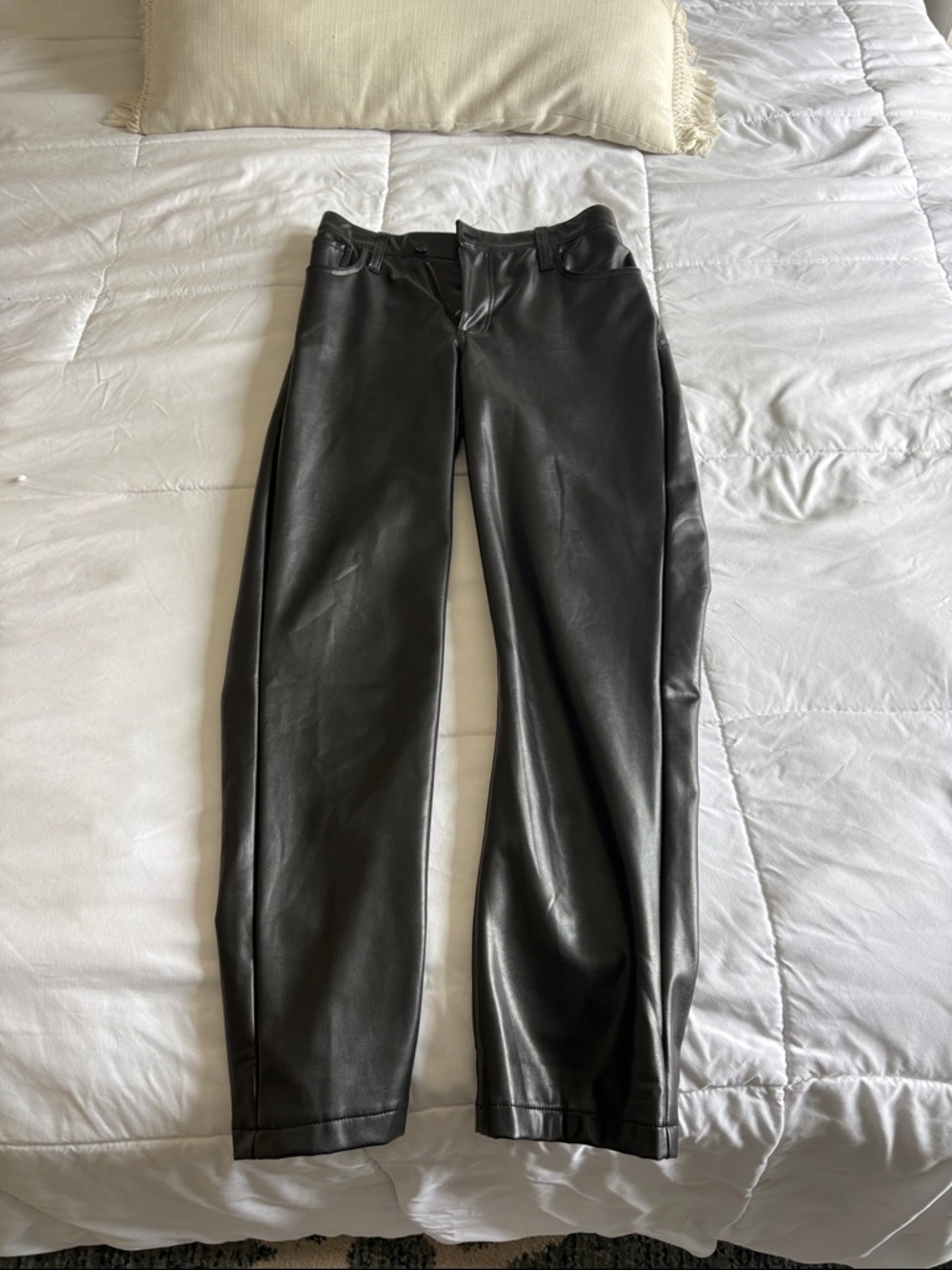 Abercrombie & Fitch Black Vegan Leather High-Rise Pants